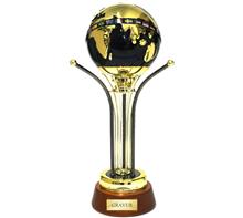 WORLDCUP-Pokal: "WORLDCUP"-EDELTROPHÄE Kombination aus Titanium-Metallstäben mit blau-go