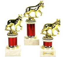 Trophäe inkl. Figur Schäferhund "F108": Trophäe inkl. plastischer, goldener Figur "SCHÄFERHUND".