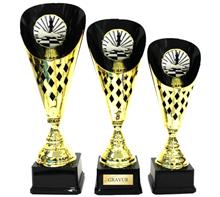 Schach-Pokal "Blaze 112": Exklusiver Pokal inkl. Motiv Ø70mm "SCHACH" mit plastischer 3D Reliefstruk